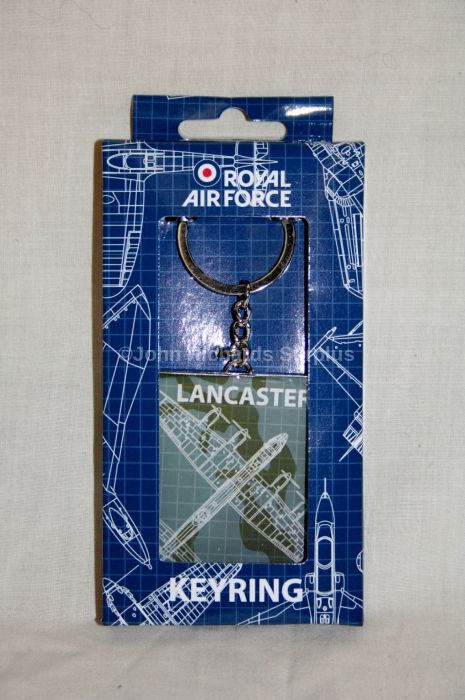 RAF Lancaster Bomber Blueprint Silver Plated Key Ring Collectable