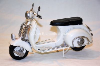 Handcrafted Tin Plate Cream Scooter LP43743