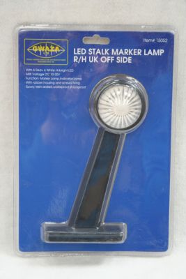 LED stalk marker lamp with white & red lens R/H Tractor or Lorry 15052