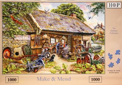 Make and Mend 1000 Piece Jigsaw Puzzle Little Grey Fergie in for Repair