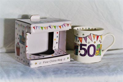 Fine China Age 50 Birthday Mug Gift Boxed