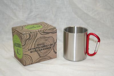 Wildside Satin Polished Aluminium with Carabiner Mug Gift Boxed