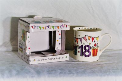 Fine China Age 18 Birthday Mug Gift Boxed