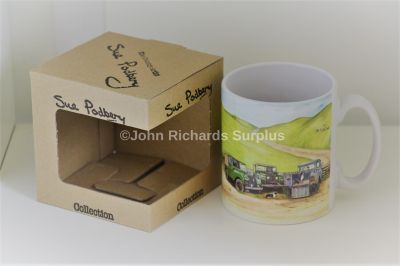 Sue Podbery Collection Durham Mug Land Rovers on the Hillside SP33M