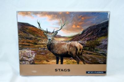 Set of 4 British Wildlife Red Deer Stag Placemats Leonardo Collection