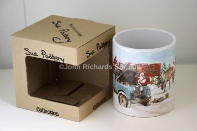 Sue Podbery Collection Durham Mug Land Rover Series 1 With Santa Claus SP284M