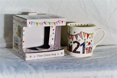 Fine China Age 21 Birthday Mug Gift Boxed