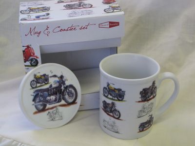 Classic Motorbike Fine China Mug & coaster set by Oscar & Bromley R35005MB