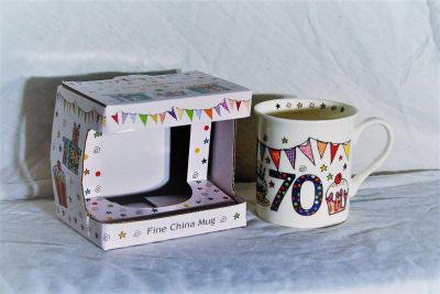 Fine China Age 70 Birthday Mug Gift Boxed