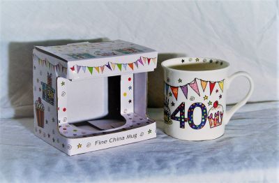 Fine China Age 40 Birthday Mug Gift Boxed