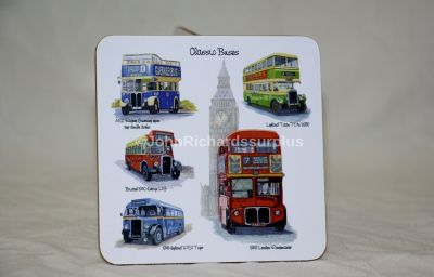Drinks Coaster Featuring Classic Buses