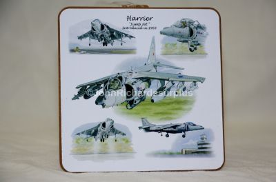 Drinks Coaster Featuring RAF Harrier Jump Jet