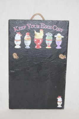 Vintage Retro ' Keep Your Eggs Cosy' Slate Memo / Note Board SL017 