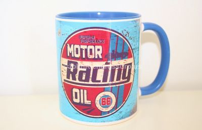 Classic Style China Mug "Motor Racing Oil" 