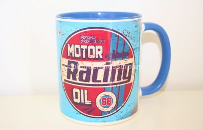 Classic Style China Mug "Motor Racing Oil" 