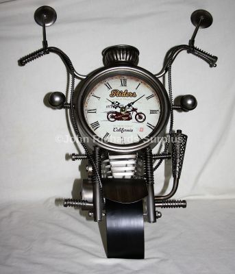 Hometime Metal Framed Motorbike Hanging Clock Battery Powered