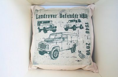 Land Rover Defender History Cotton Weave Cushion 