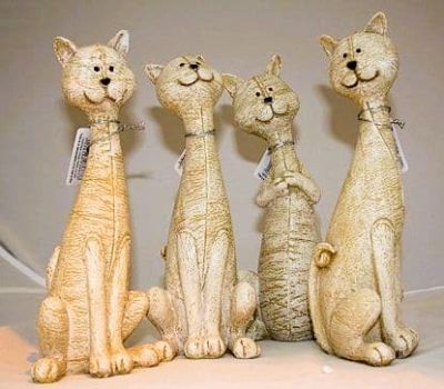 Resin Leather Look Figurine Cats in 4 Styles 0286L