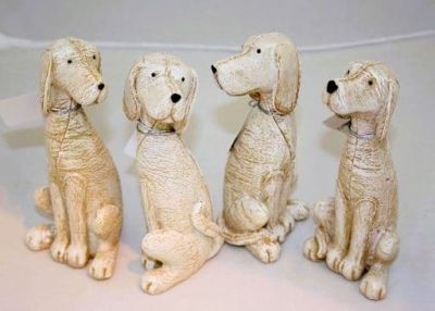 Small Resin Leather Look Dogs 4 Styles Decorative Home Ornament or Gift Idea 0287S