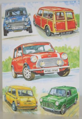 Blank Greeting Card with Envelope for any Occasion Austin Morris Mini Free P&P 10477