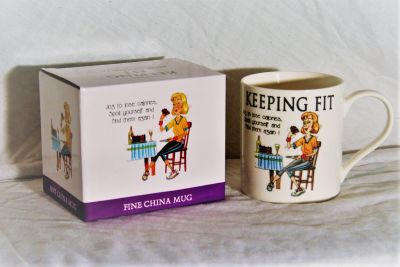 Fine China Keeping Fit Mug Gift Boxed