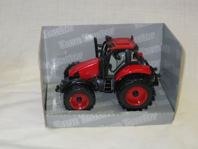 Die cast with plastic parts red farm tractor D60424