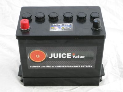 Juice 12V 38AH Car Battery Type 038 (Collect Only)