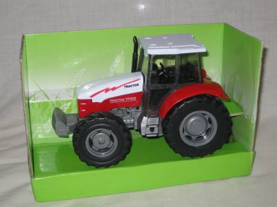 Die cast with plastic parts Red farm tractor with sound D60283R