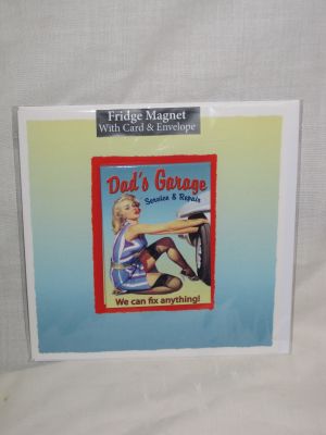 Dad's Garage Blank Greetings Card with Fridge Magnet 30008