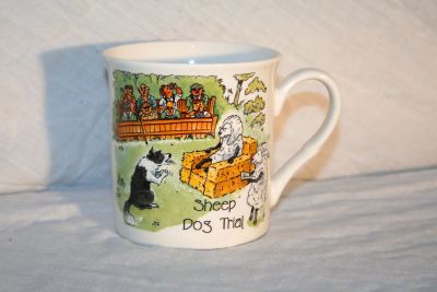 Bone China Novelty Sheep Dog Trial Mug