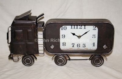 Hometime Metal Framed Vintage Truck Mantel Clock Battery Powered W2626