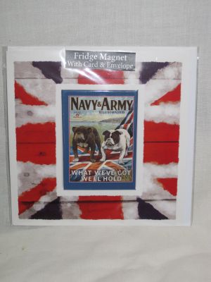 Navy & Army Blank Greetings Card with Fridge Magnet 30003
