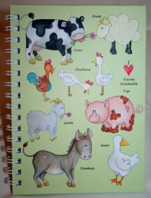 A6 Farmyard Animals Hard Back Notebook