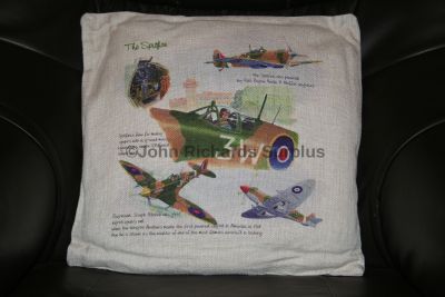 WW2 RAF Spitfire Cotton Weave Cushion 