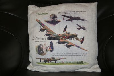 WW2 RAF Lancaster Bomber Cotton Weave Cushion 