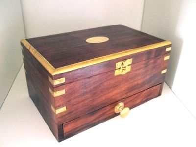 Beautiful Old Fashioned Wooden Jewellery Box 067263