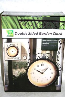 Westwoods Twin Faced Garden Clock & Thermometer 30718