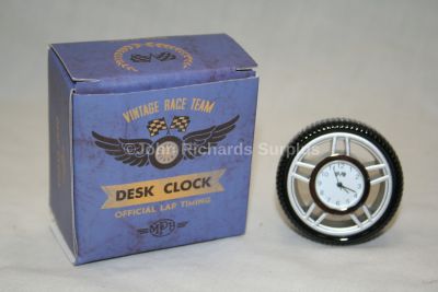 Vintage Race Team MPH Metal Tyre Desk Clock HM1099