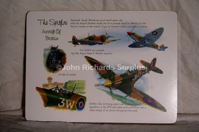 RAF Supermarine Spitfire Cork Placemat 11.5" x 8.5"