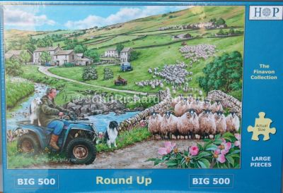 Round Up Big 500 Piece Jigsaw Puzzle Sheep Quad Bikes And Defender
