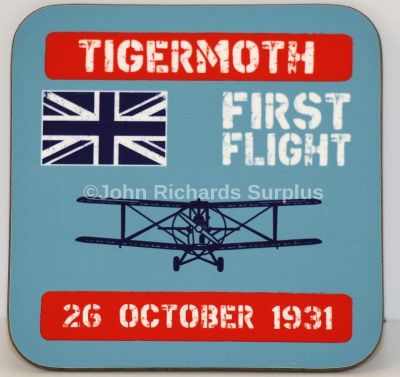 Drinks Coaster de Havilland Tiger Moth Aircraft First Flight 