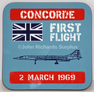 Drinks Coaster BAC Concorde Passenger Aircraft First Flight 
