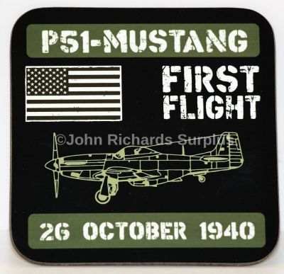 Drinks Coaster North American P51 Mustang Aircraft First Flight 