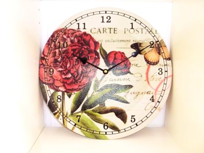Carte Postal French Shabby Chic Country Style Floral Wall Clock in 3 Designs 09968