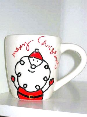 White Tube-worked Merry Christmas Mug NX11529