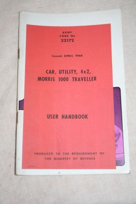 Morris Minor 1000 drivers handbook ex MOD 22172