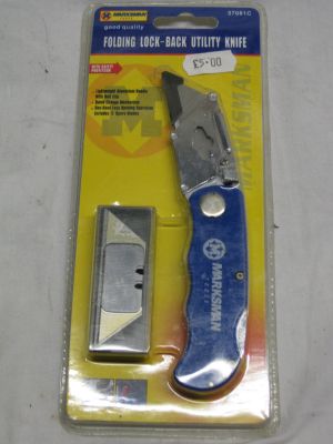 Marksman Folding Lock Back Utility Stanley Knife in Blue 57081C