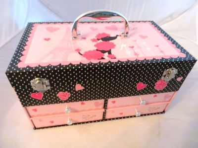 Parisian Poodle Jewellery Box Case/Memory Box 1301 