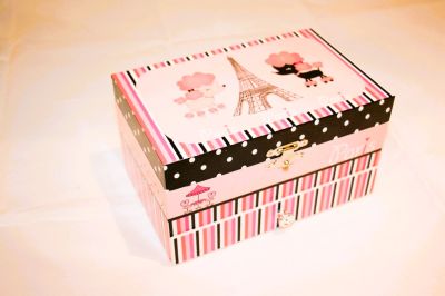 Pink Poodles Parisienne Musical Jewellery Box 1302