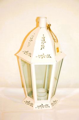Metal T-Lite Lantern Flower Design 13301